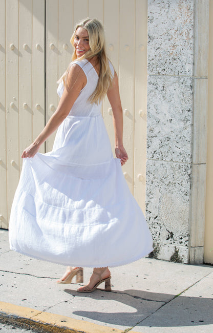 Cotton Natural Saint Tropez Dress White