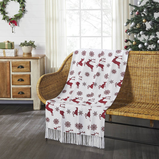 Scandia Snowflake Reindeer Throw