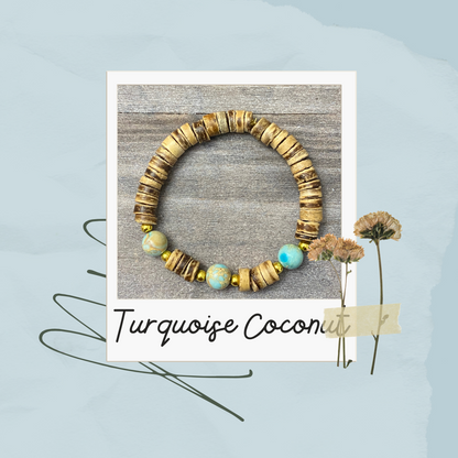 Pulsera de coco turquesa
