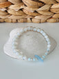 Aquamarine Nugget and White Cloud Bracelet