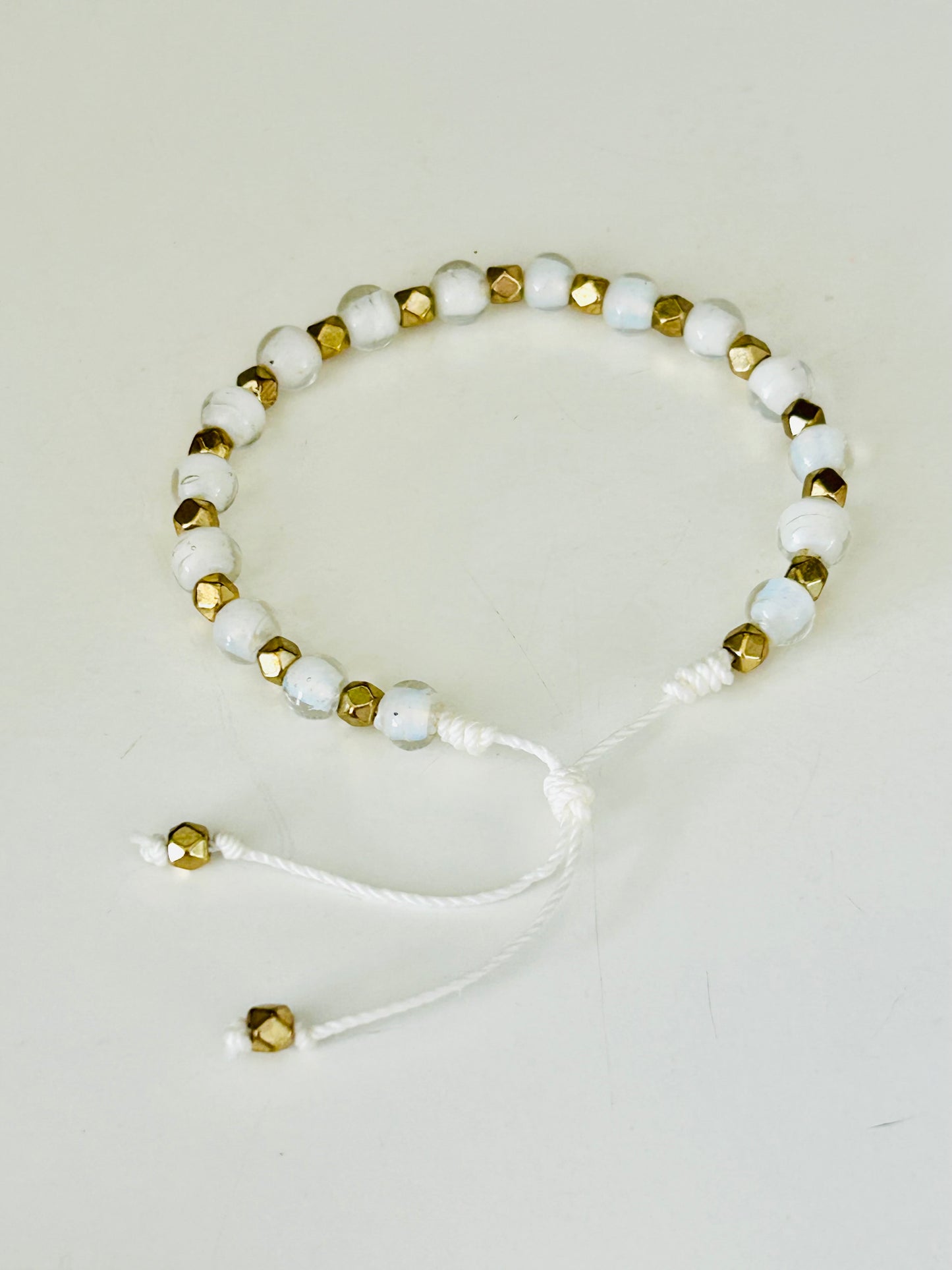 White Cloud and Gold Bracelet
