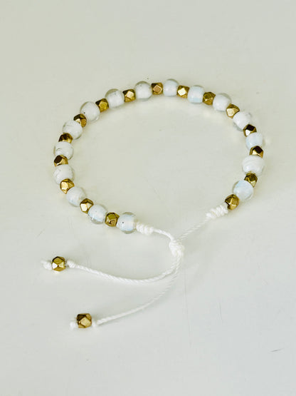 White Cloud and Gold Bracelet