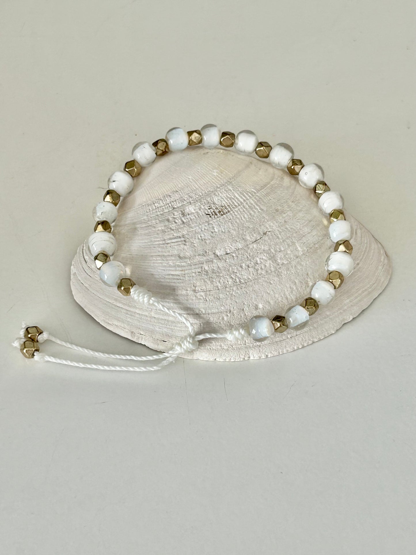 White Cloud and Gold Bracelet