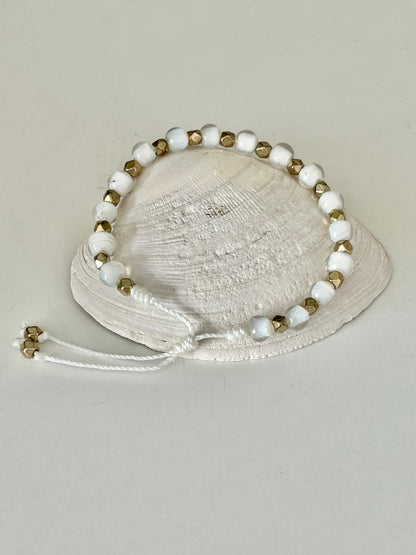 White Cloud and Gold Bracelet