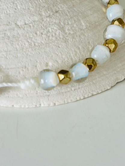 White Cloud and Gold Bracelet