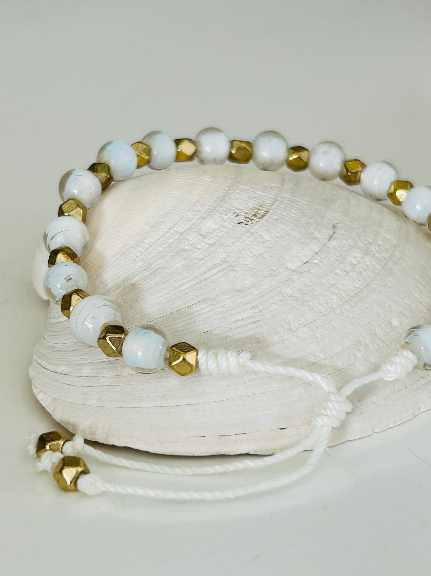White Cloud and Gold Bracelet