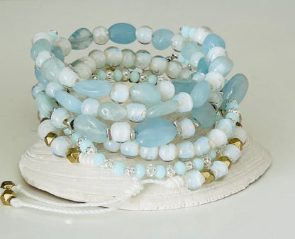 White Cloud and Gold Bracelet