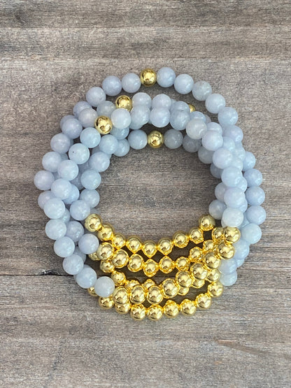 Aquamarine and Gold Bracelet