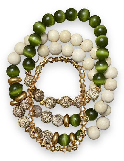 Olive Green Cat’s Eye Stack