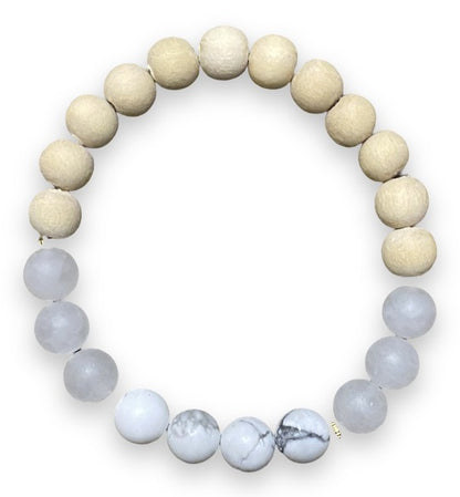 White Jade and Howlite Bracelet