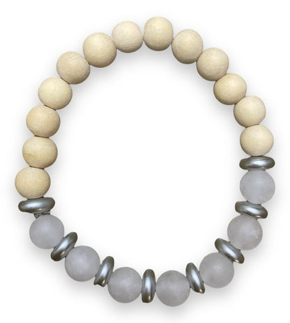 White Jade Rondelle Bracelet