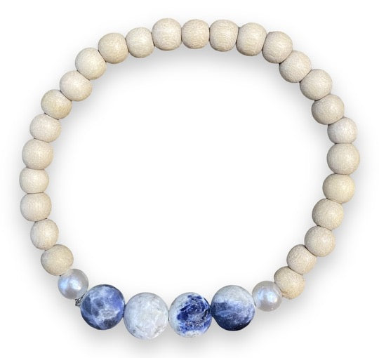 Sodalite Pearl Bracelet