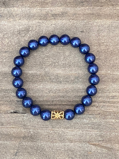 Navy Pearl Bracelet