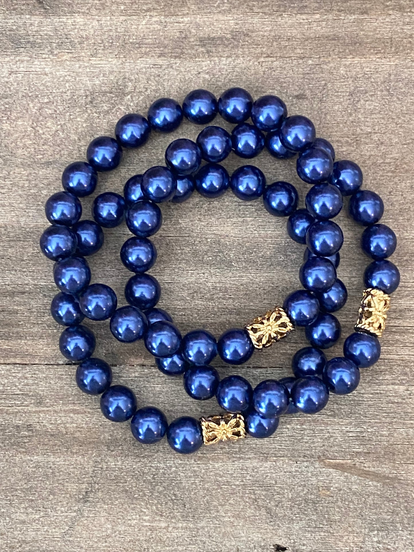 Navy Pearl Bracelet