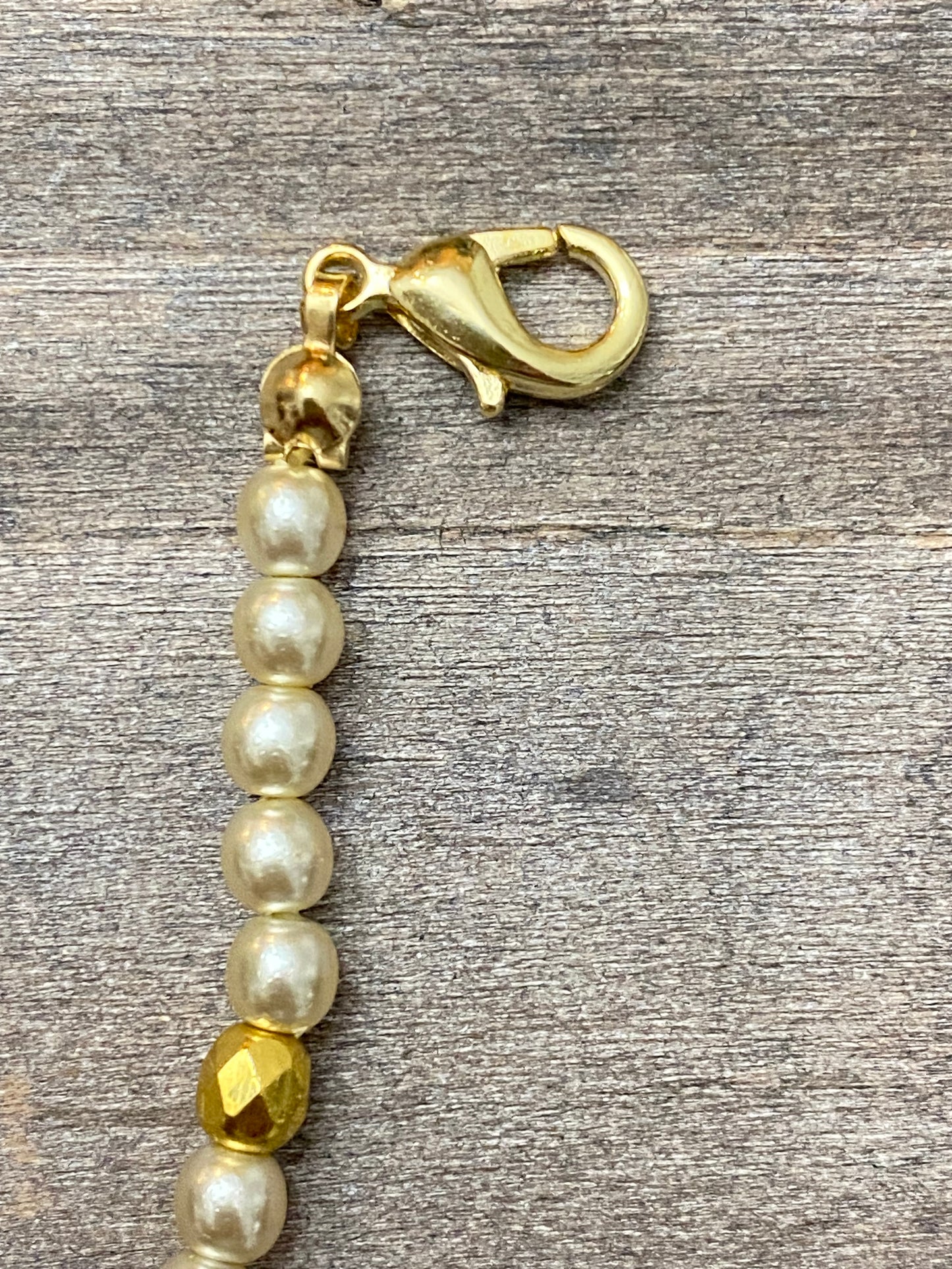 Pearl with Gold Accent Bracelet