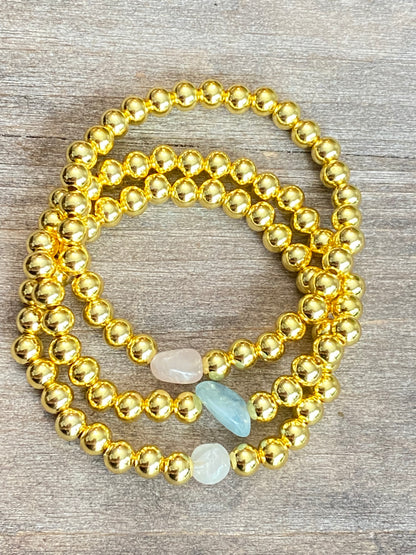 Gold with Aquamarine Bracelet