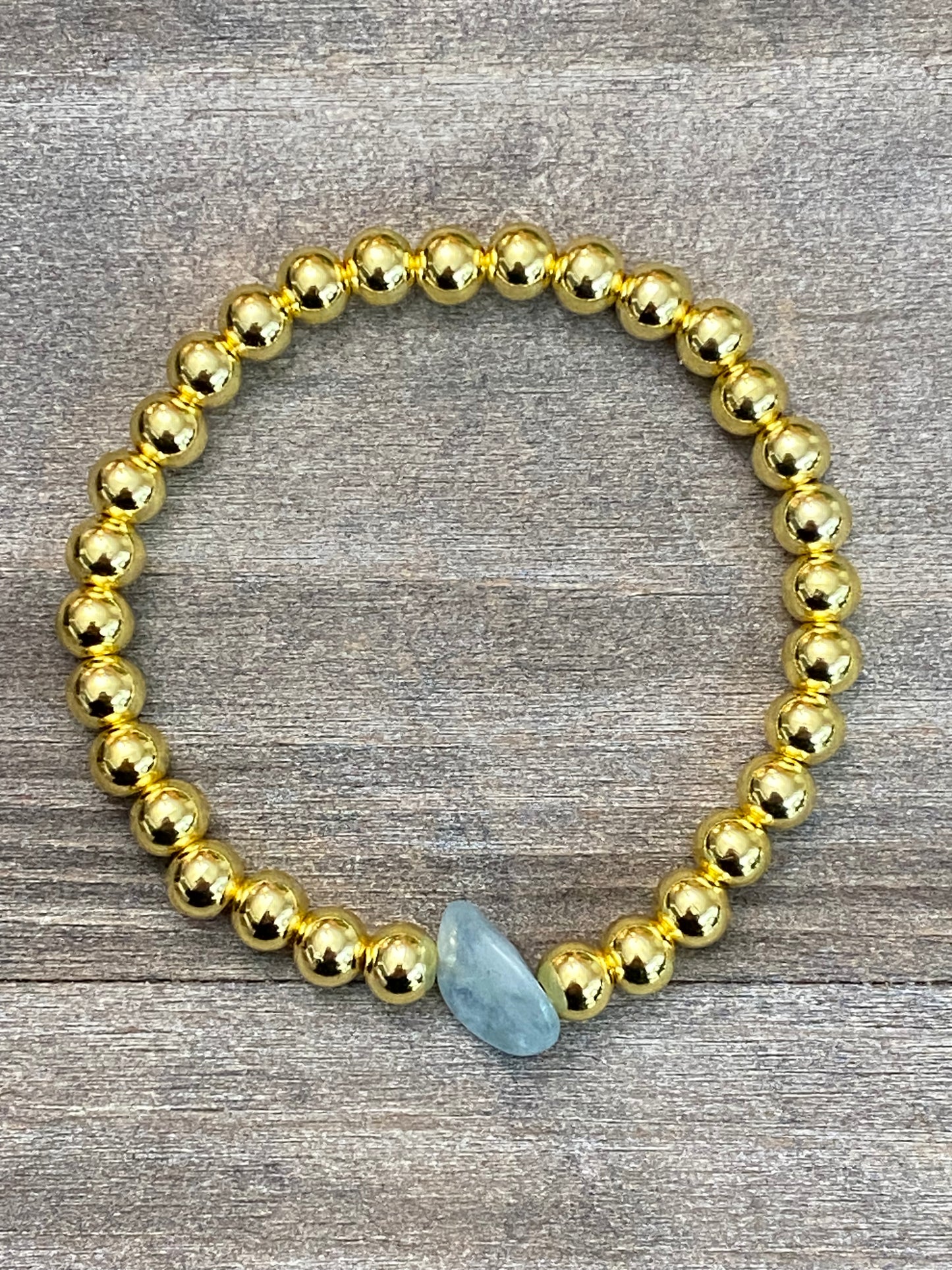 Gold with Aquamarine Bracelet