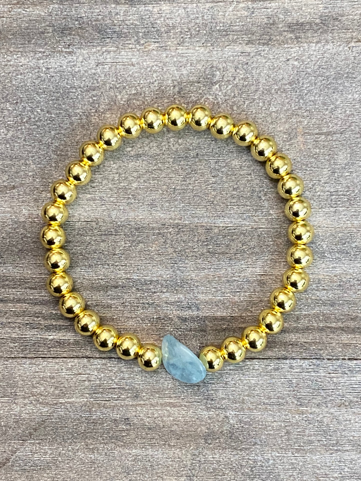 Gold with Aquamarine Bracelet