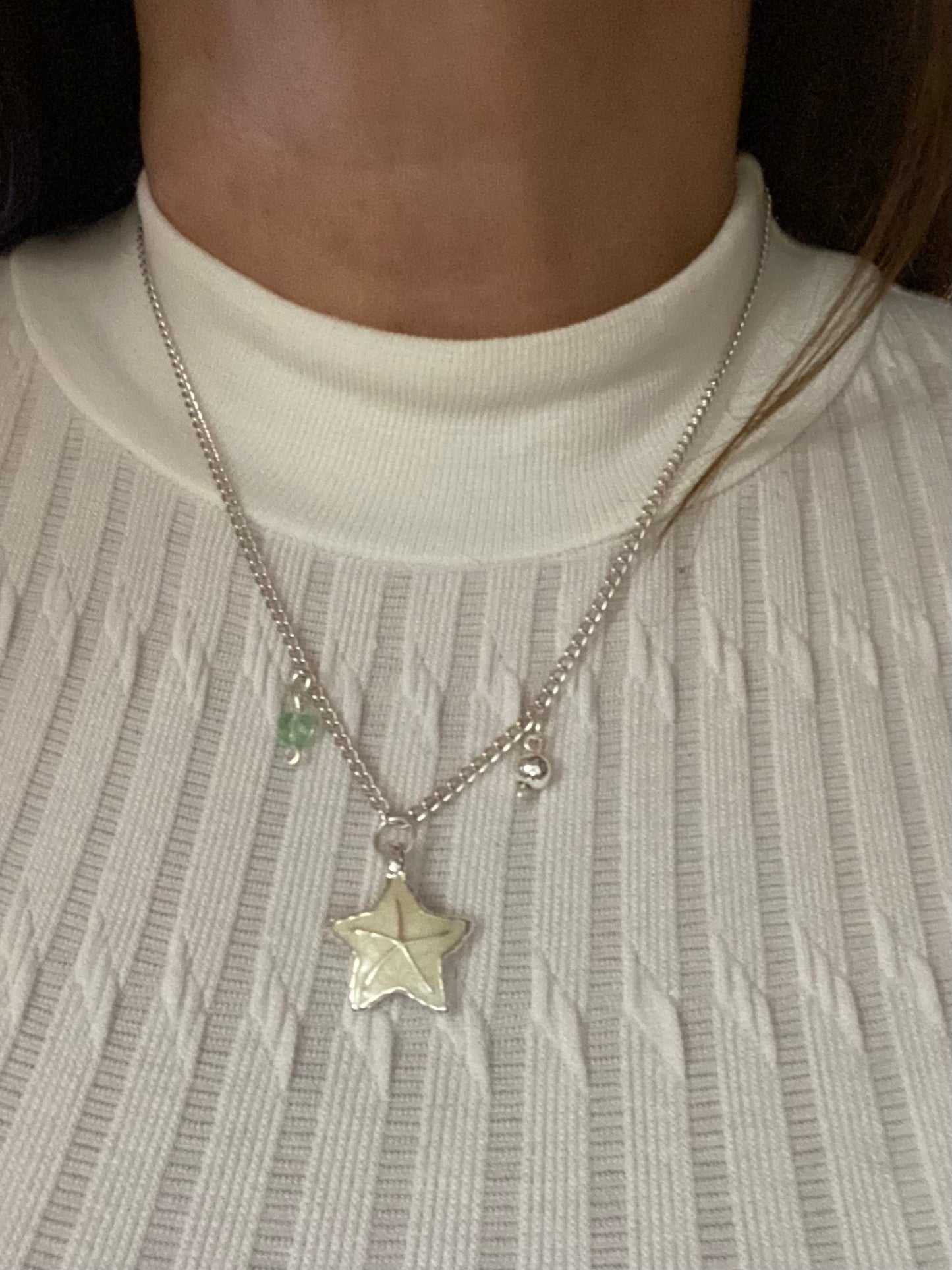 B’s Charm Bar- Starfish and Green Heart Necklace