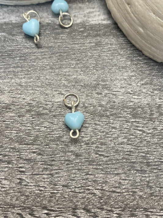 B’s Charm Bar Mini Turquoise Glass Heart Charm