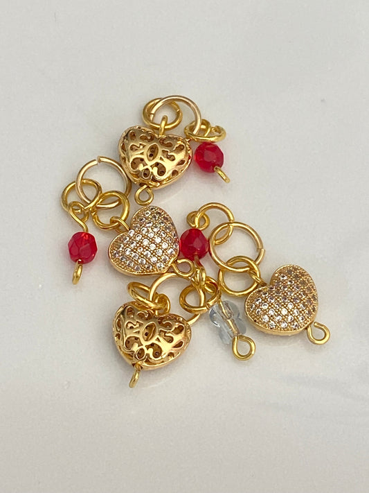 Red Puffy Heart Charm