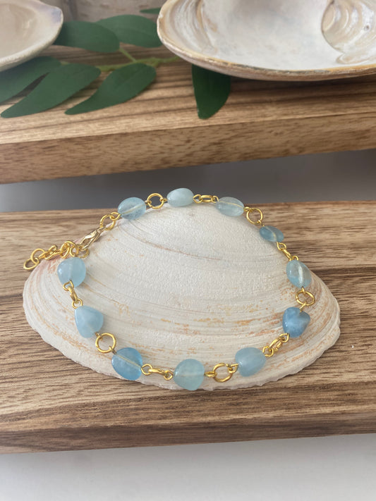 Aquamarine Nugget Bracelet