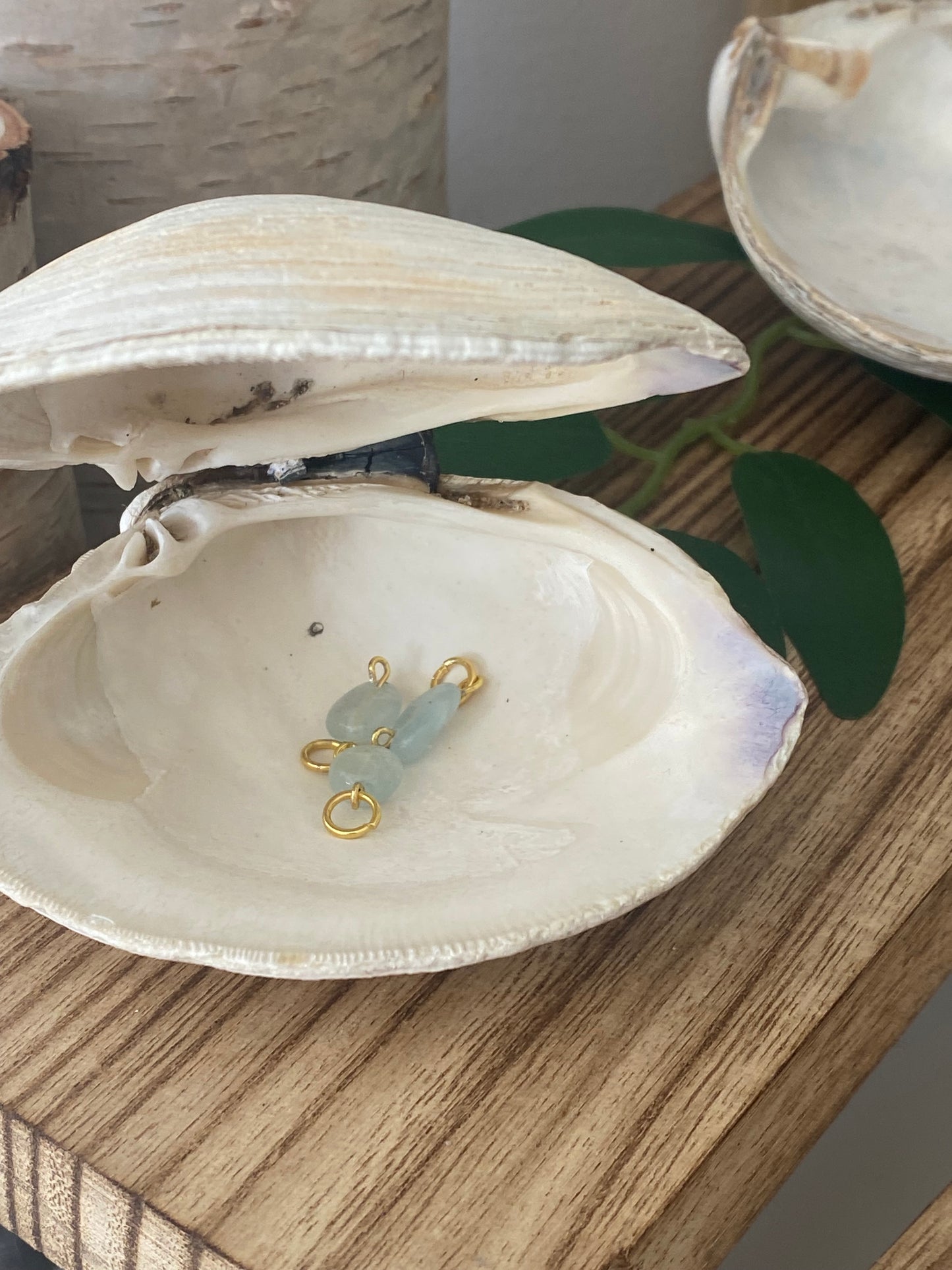 Aquamarine Nugget Charm
