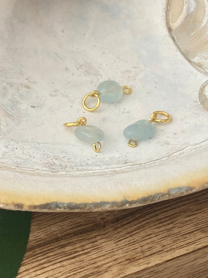 Aquamarine Nugget Charm