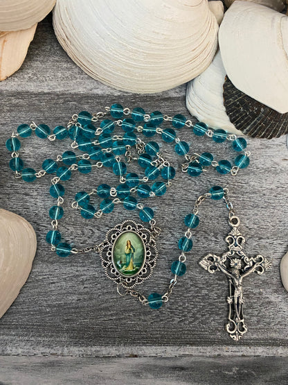 Stella Maris Handmade Rosary Blue/Green
