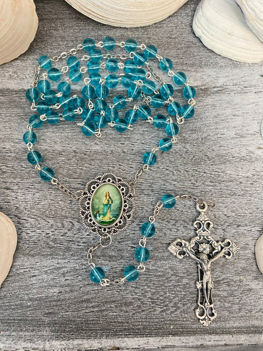 Stella Maris Handmade Rosary Blue/Green