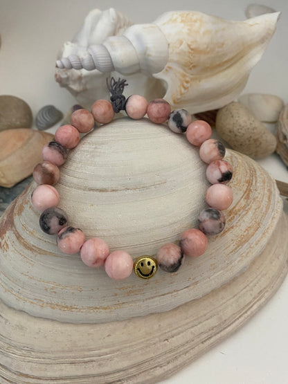 Aromatherapy Bracelet in Pink Zebra Jasper