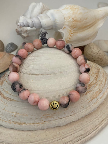 Aromatherapy Bracelet in Pink Zebra Jasper