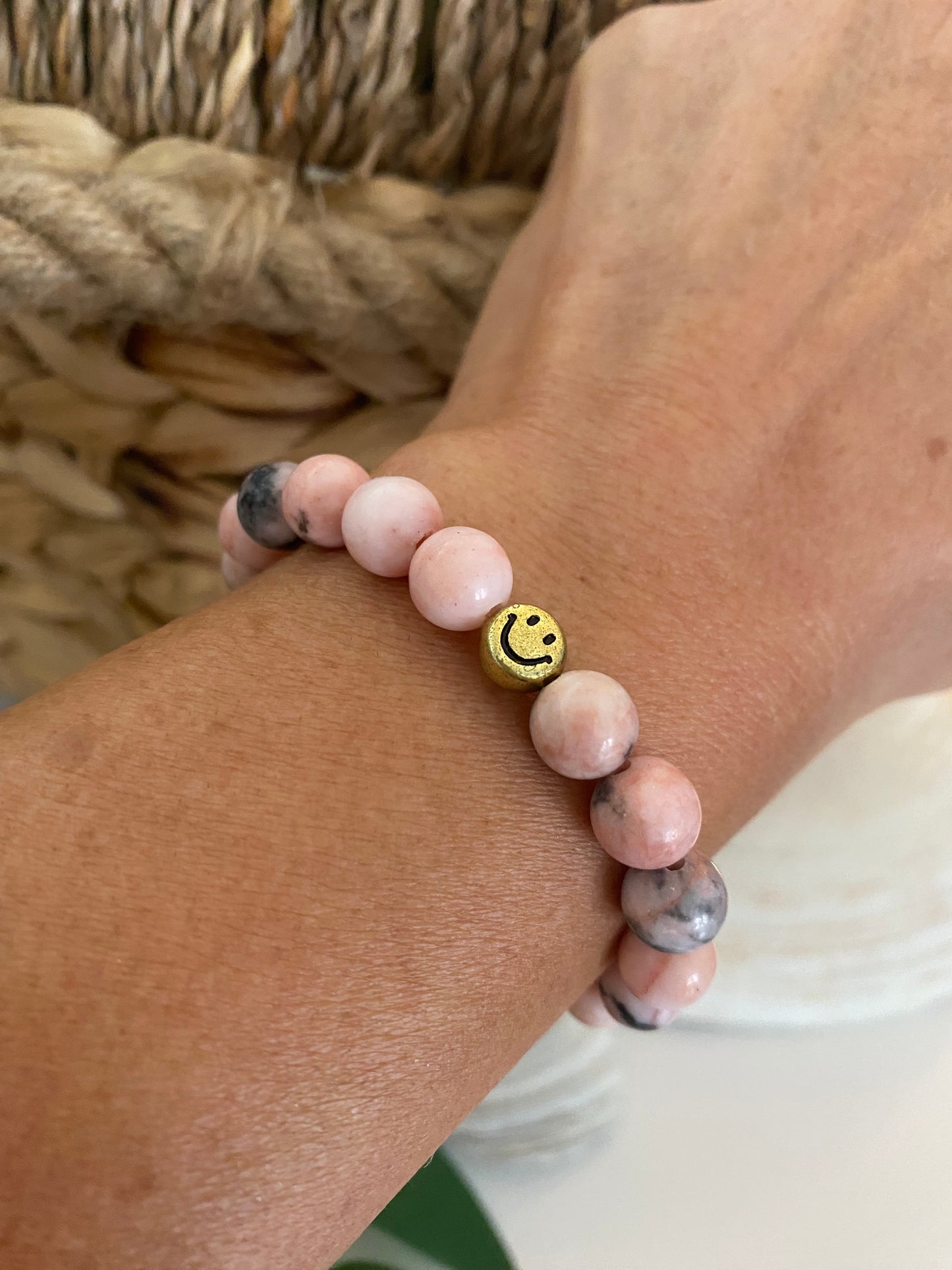 Aromatherapy Bracelet in Pink Zebra Jasper