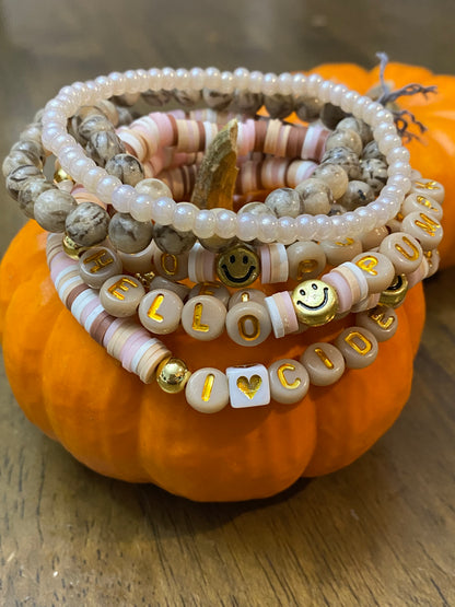 Fall Creamy Glass Seed Bead Bracelet