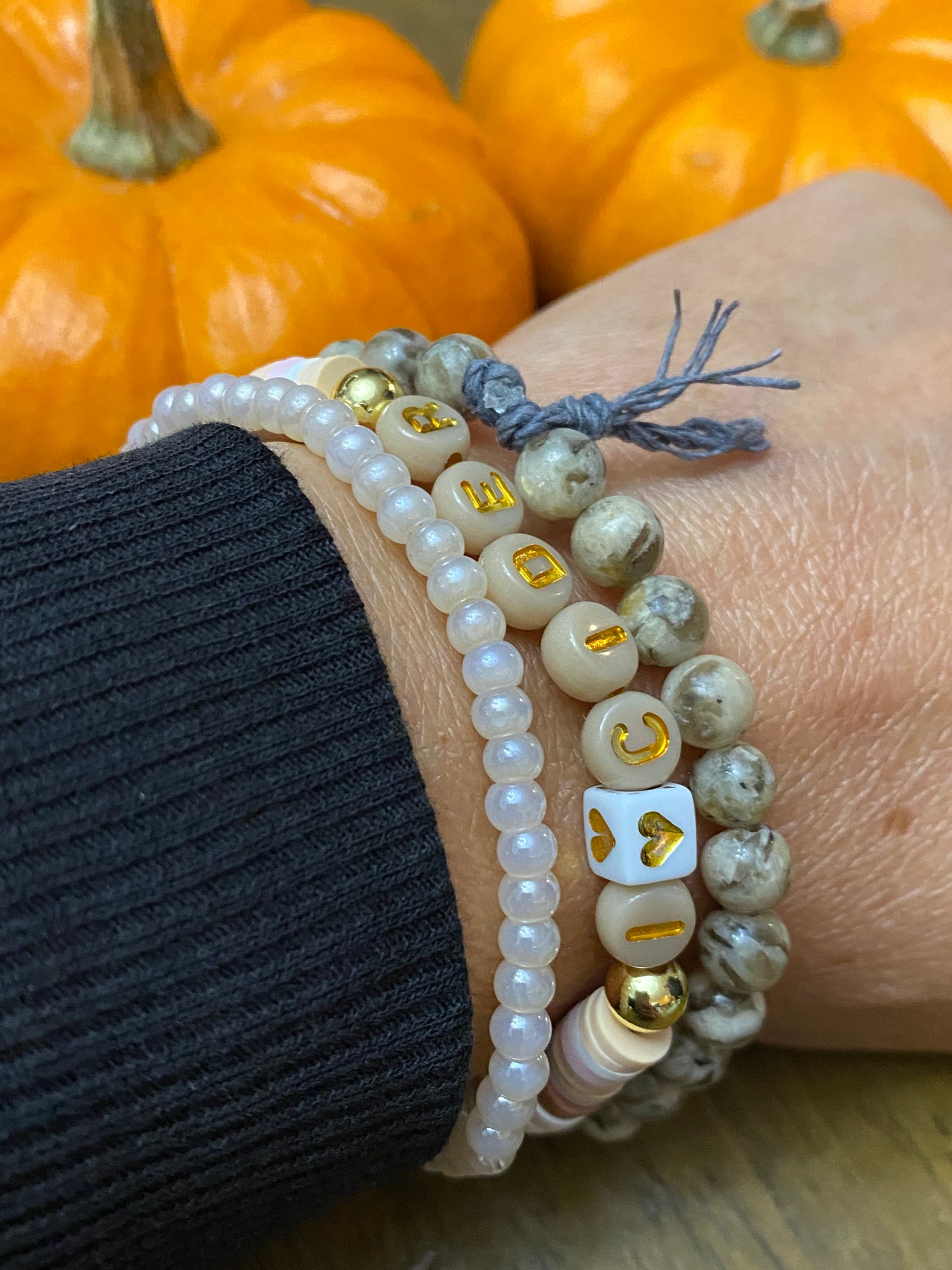 Fall Creamy Glass Seed Bead Bracelet