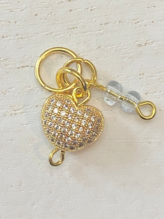 Ice Blue Puffy Heart Charm