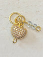 Ice Blue Puffy Heart Charm