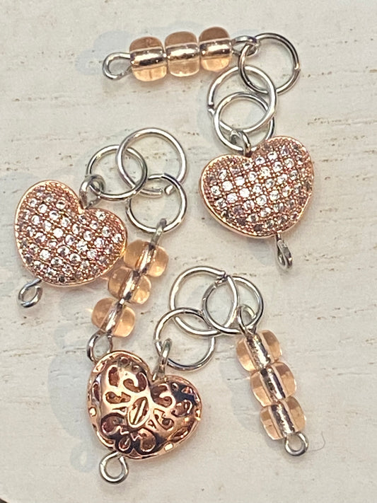 Rose Gold Puffy Heart Charm