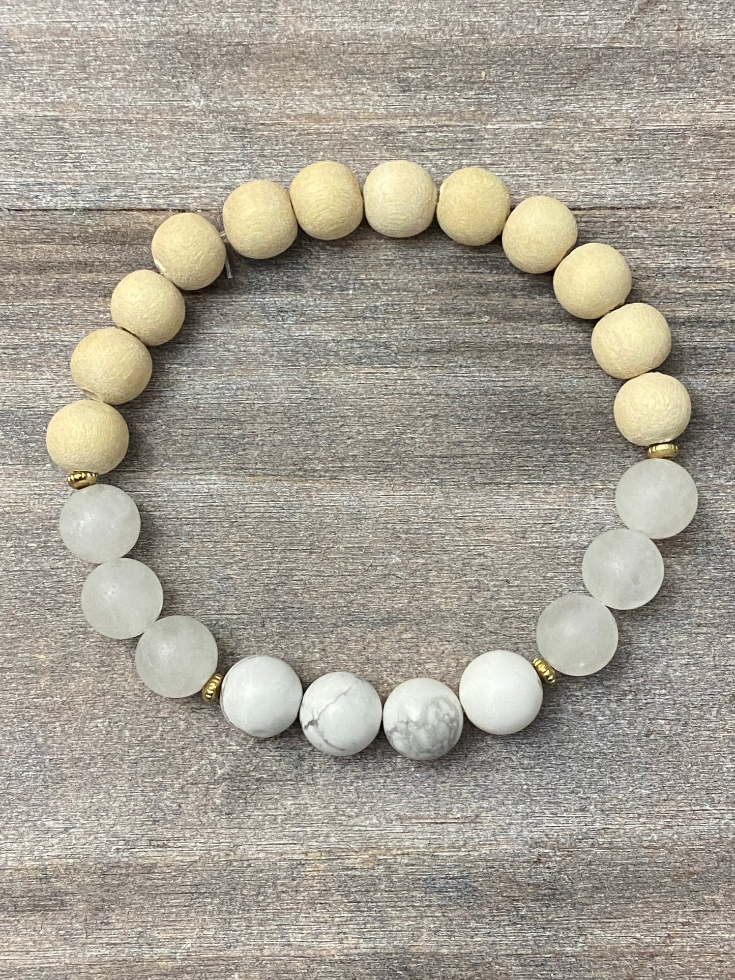 White Jade and Howlite Bracelet