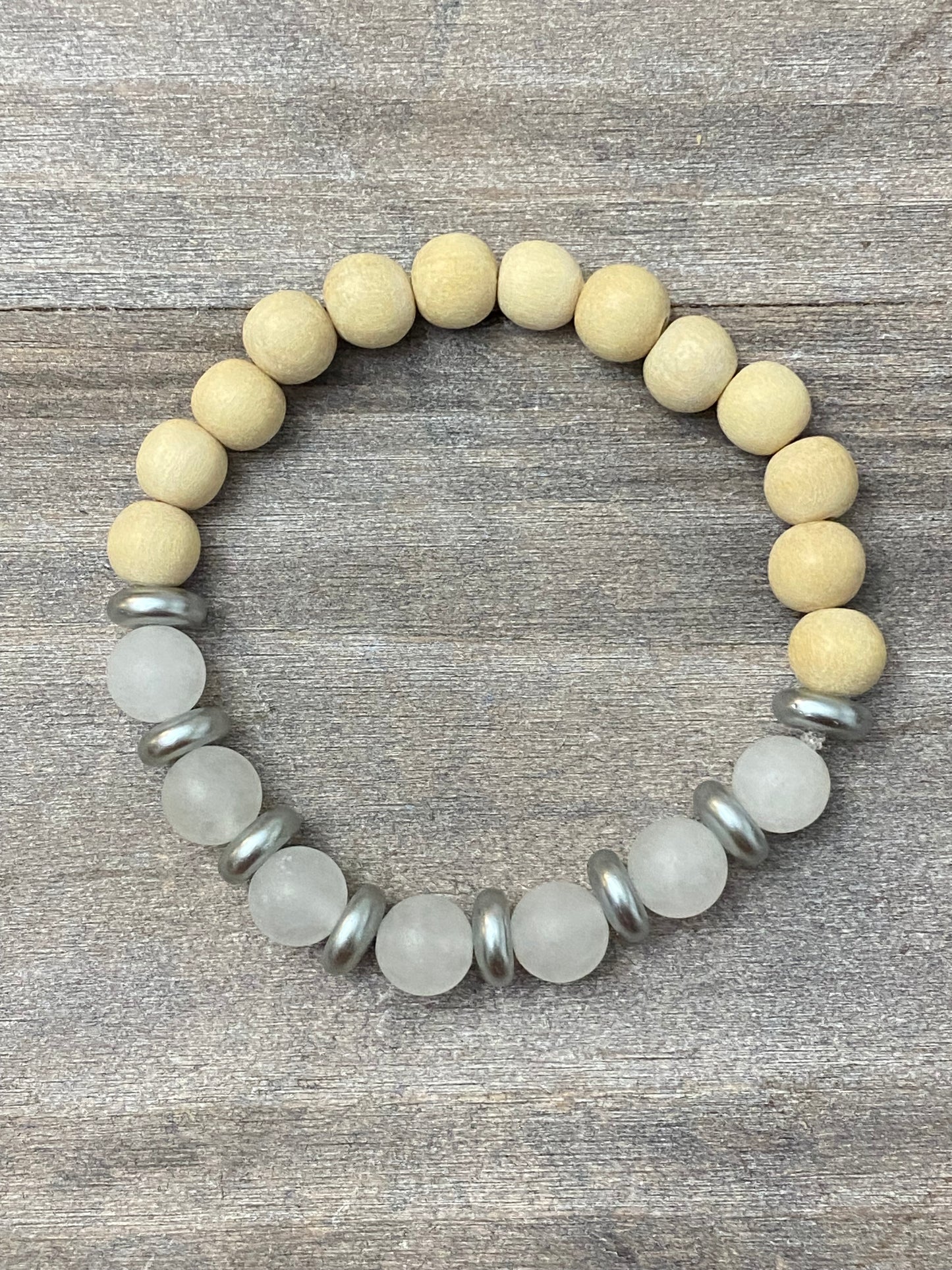 White Jade Rondelle Bracelet