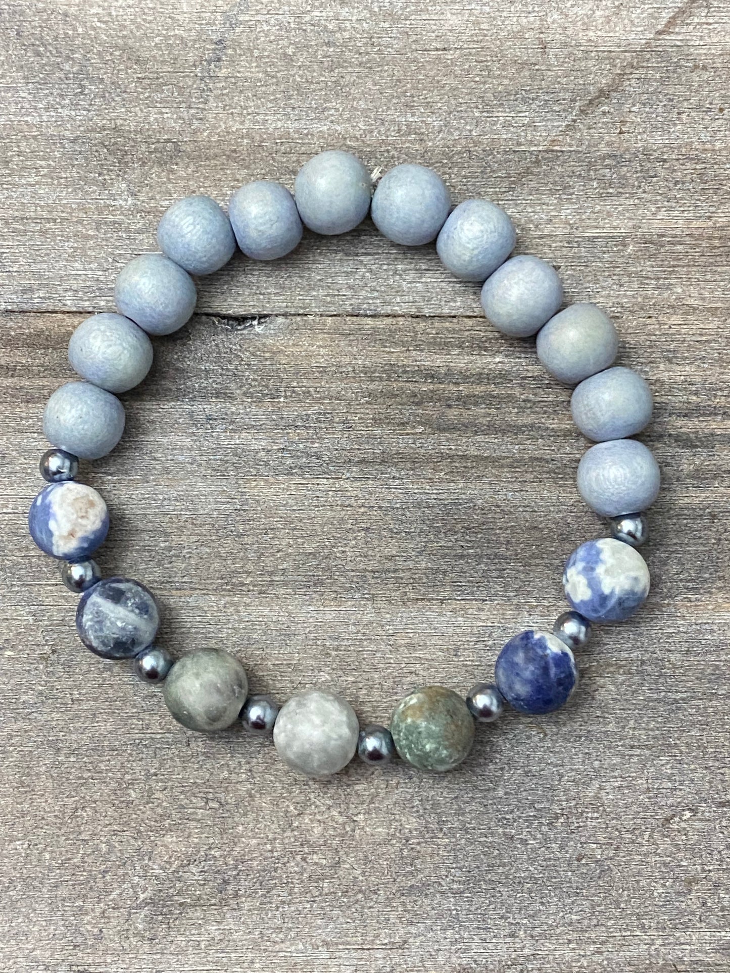 Silvered Denim Sodalite Bracelet