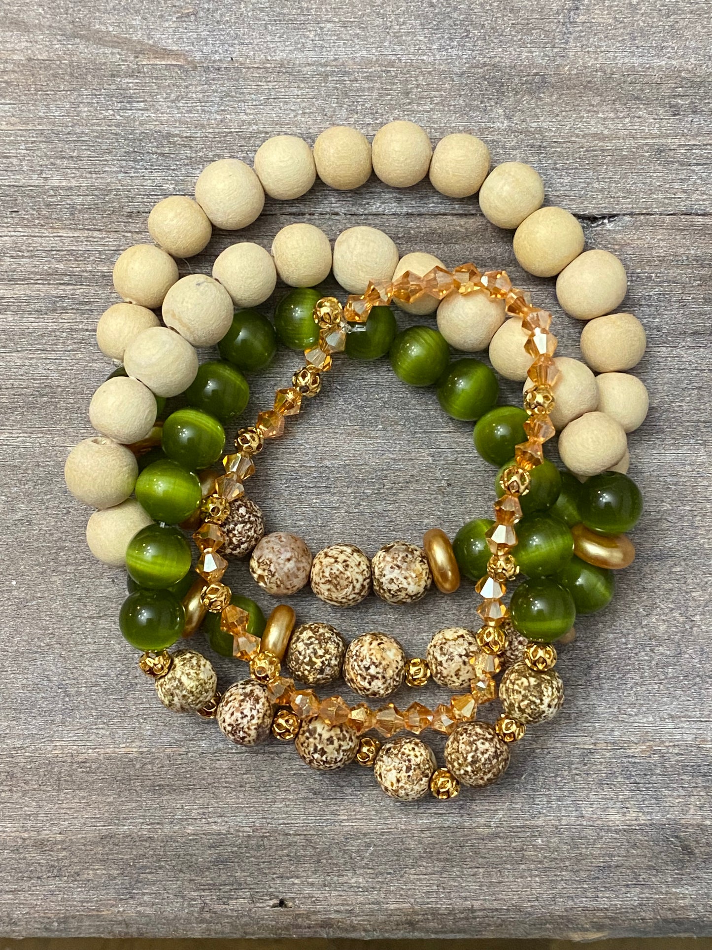 Olive Green Cat’s Eye Stack