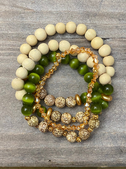 Olive Green Cat’s Eye Stack