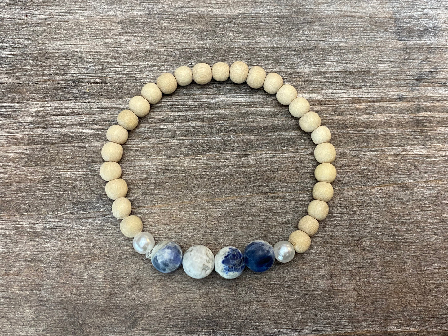 Sodalite Pearl Bracelet