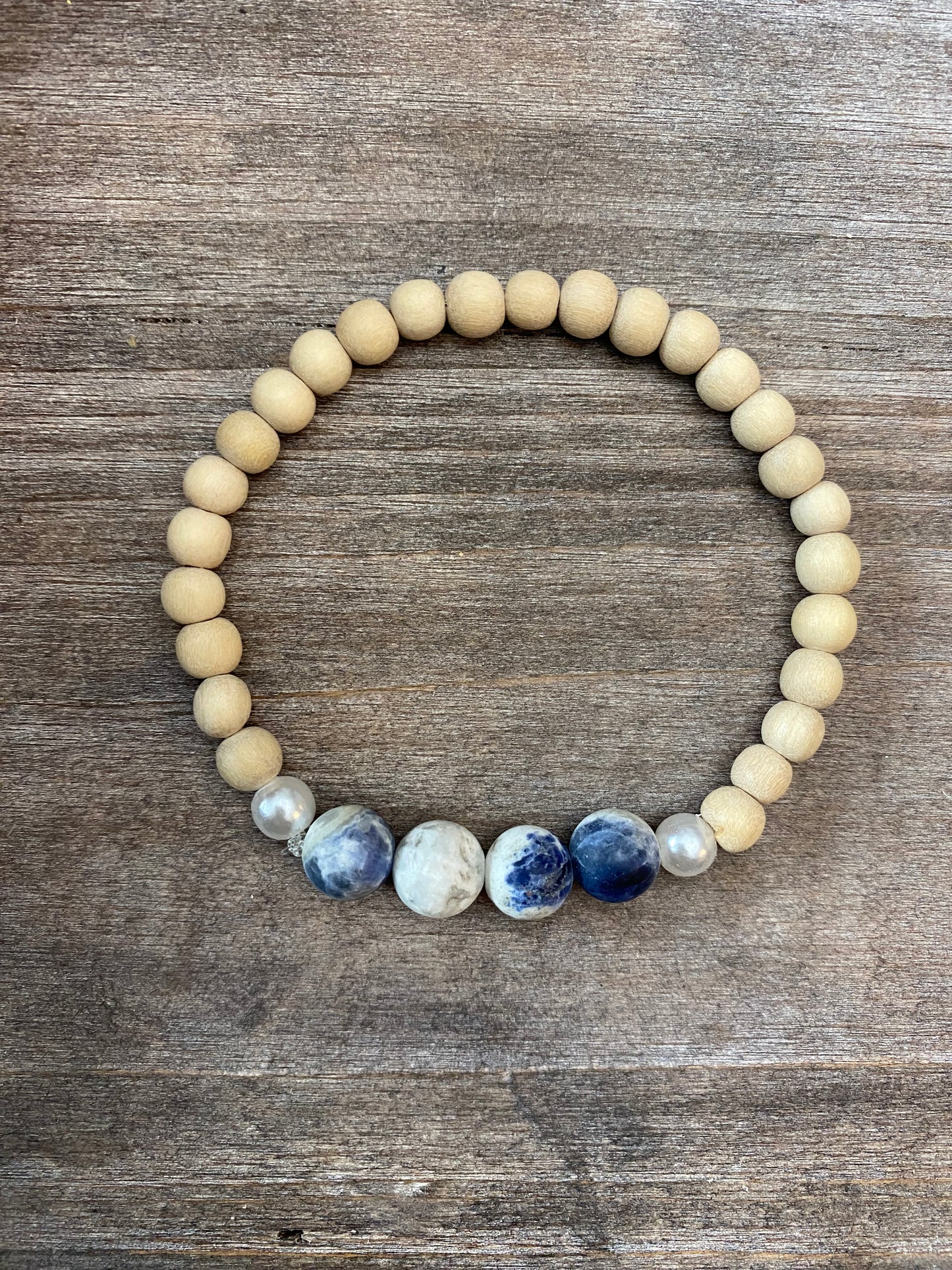 Sodalite Pearl Bracelet