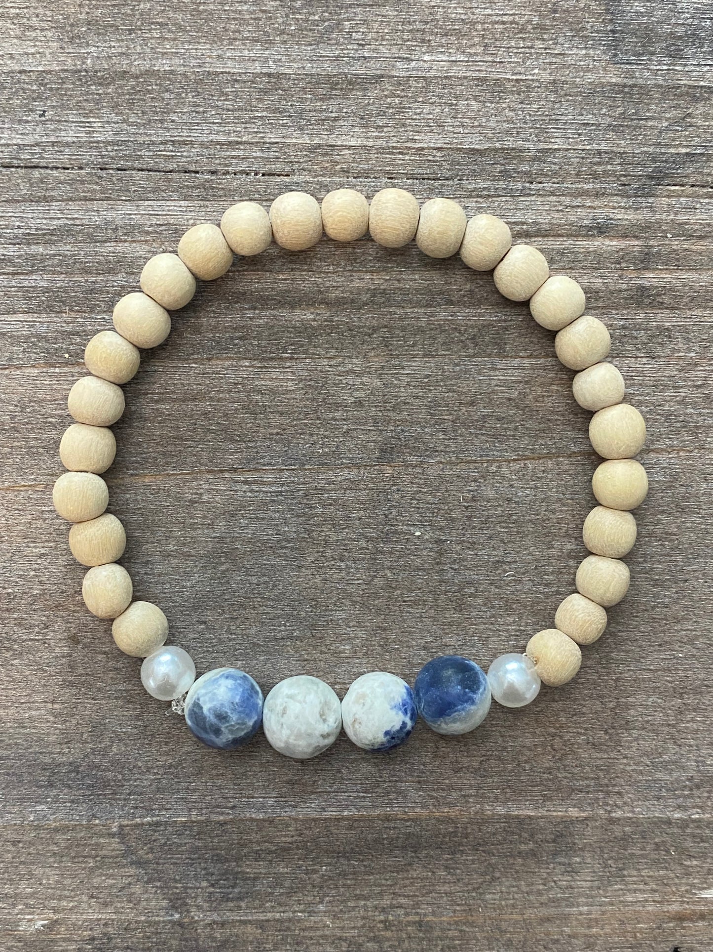 Sodalite Pearl Bracelet