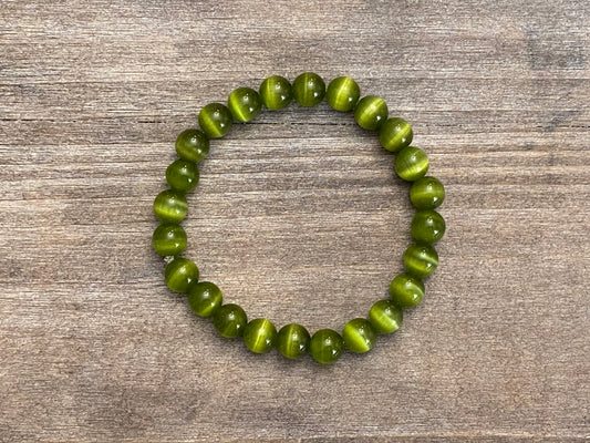 Olive Green Cat’s Eye Bracelet