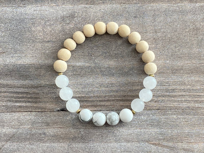 White Jade and Howlite Bracelet