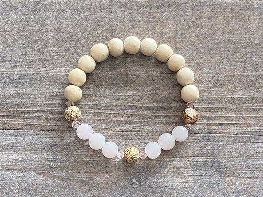 Rose Quartz and Sandstone Bracelet