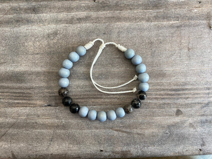 Down to Earth Grey Wood and Jasper Bracelet